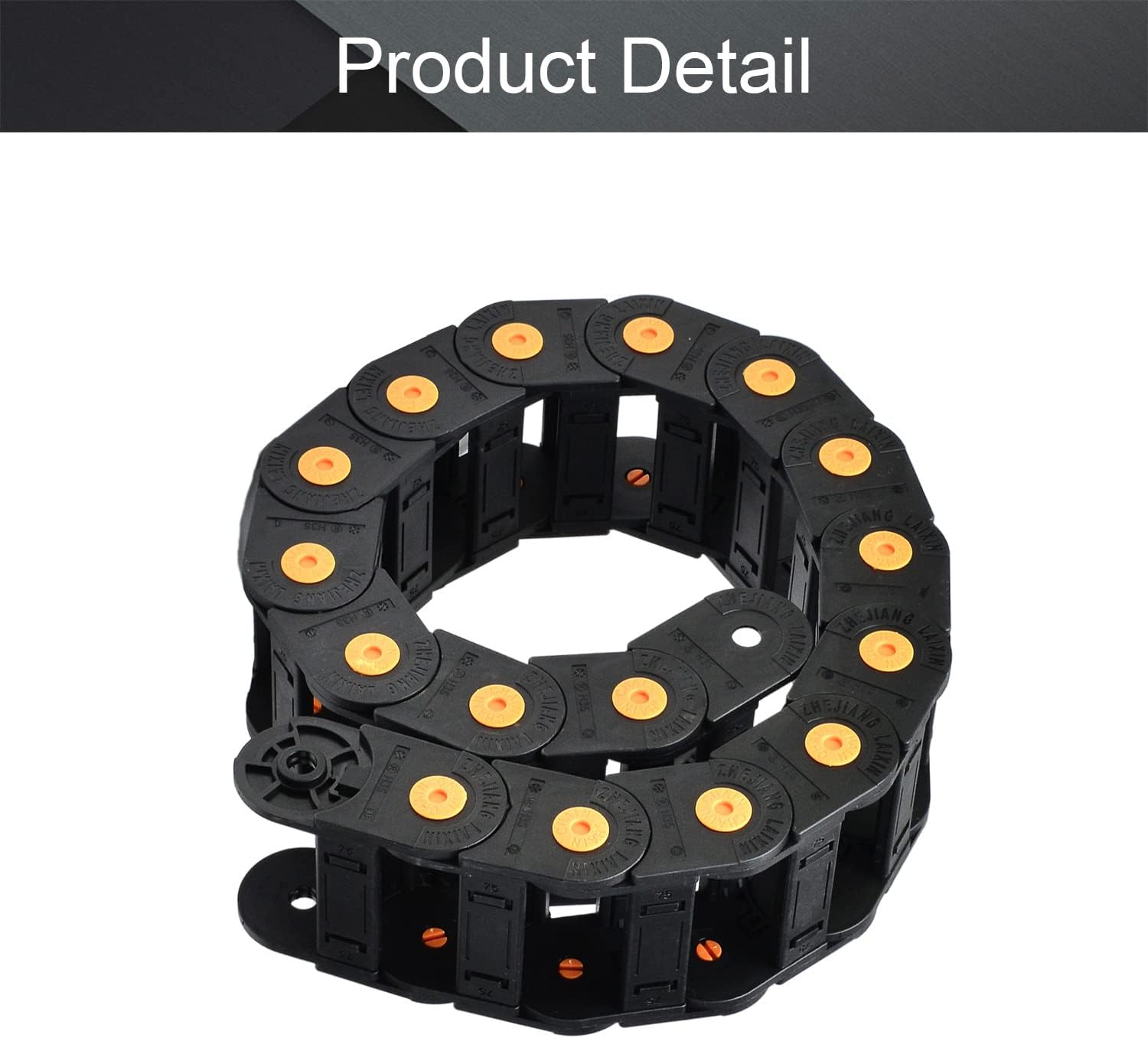 Fielect Drag Chain Cable Carrier Open Type with End Connectors R100 35X100mm 1 Meter Plastic for Electrical CNC Router Machines Black 1Pcs