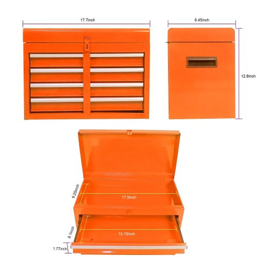 Rolling Tool Chest with Wheels and 8 Drawers, Detachable Large Toolbox Storage Cabinet with Lock,Locking Mechanic Tool Cart for Warehouse, Workshop,Garage,Blue