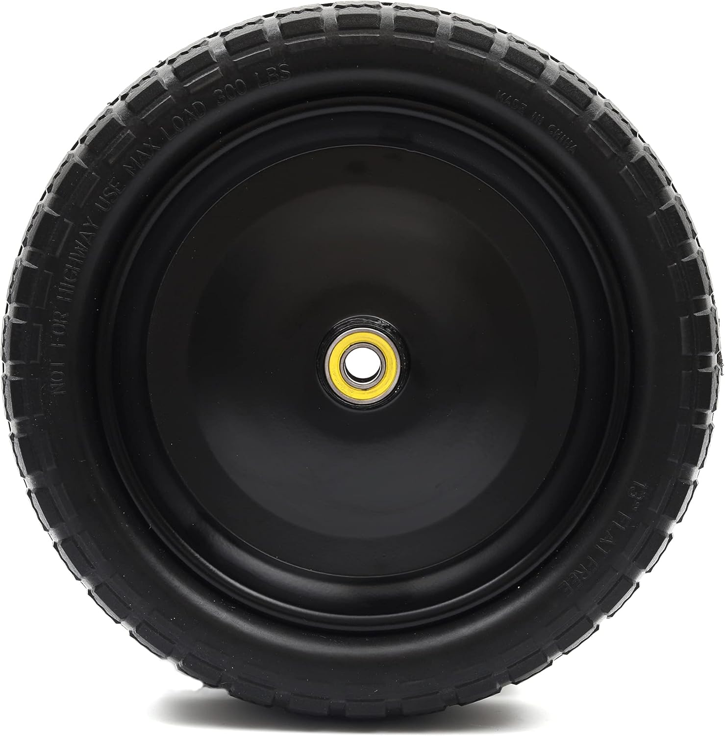 (4-Pack) 13‘’ Tire for Gorilla Cart - Solid Polyurethane Flat-Free Tire and Wheel Assemblies - 3.15” Wide Tires with 5/8 Axle Borehole and 2.1” Hub