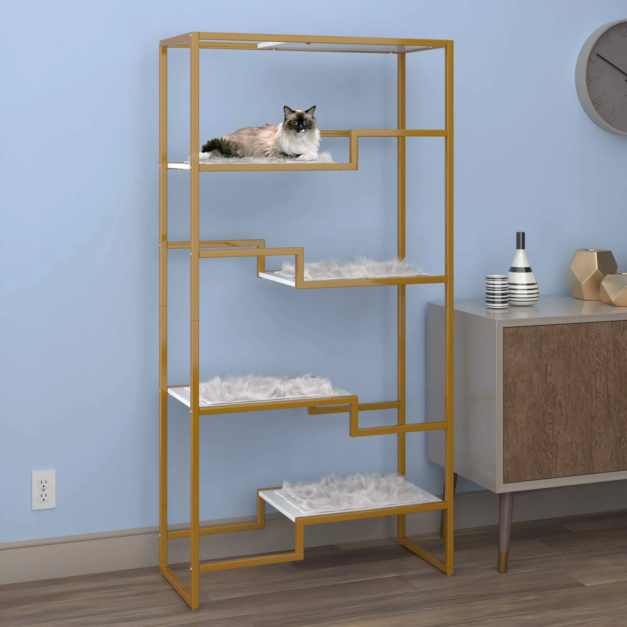 62x22 Metropolitan Cat Condo The Refined Feline Color: Gold