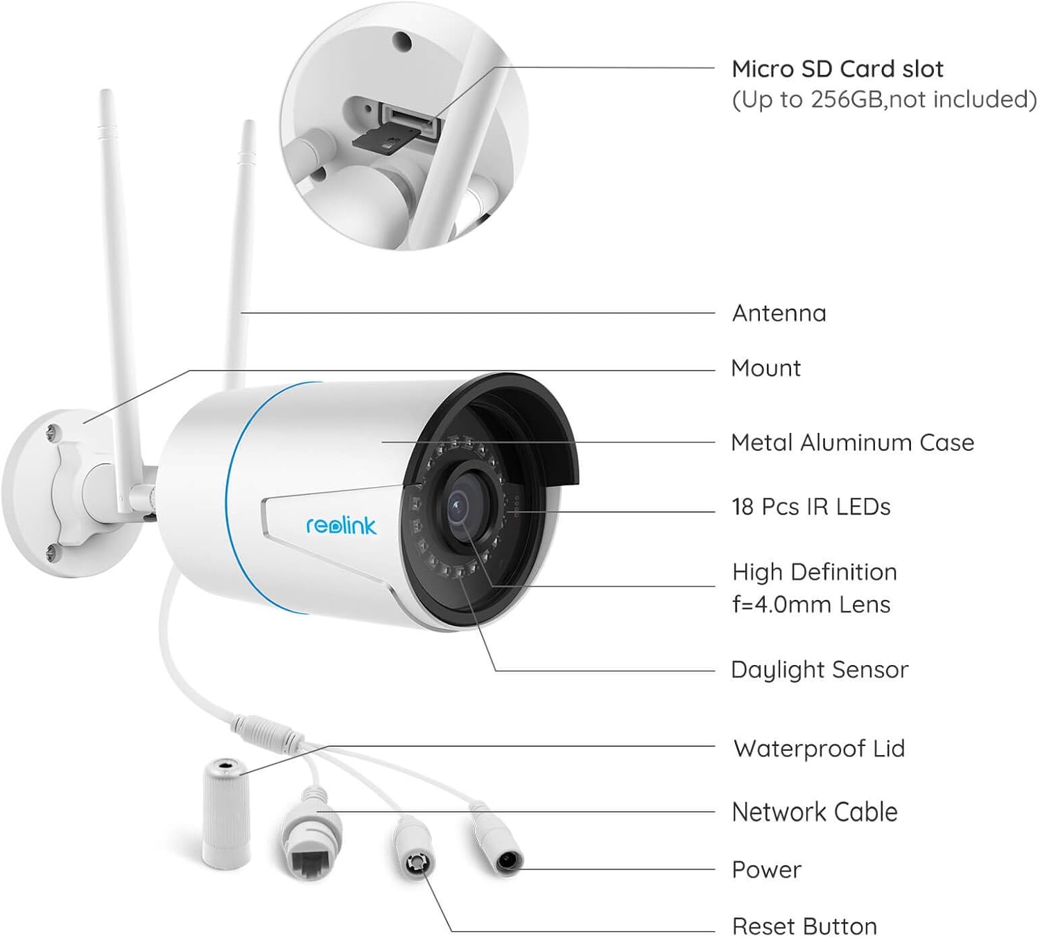 Reolink Outdoor Security Camera, 5MP HD Dual Band WiFi Camera for Home Security - 2.4Ghz/5Ghz, Smart Person/Vehicle Alerts, Motion Detection, Night Vision, IP66 Waterproof, RLC-510WA