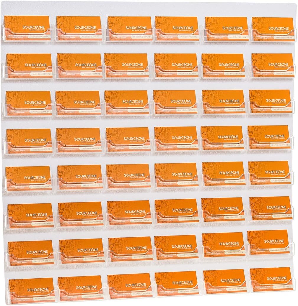 Source One 48-Pocket Wall Mount Business Card Holder (All Clear)