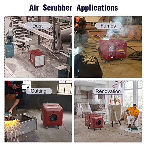 Abestorm 2000 CFM Air Scrubber 3 Filtration Negative Air Machine HEPA Air Scrubbers Heavy Duty Air Cleaner for Commercial, Industrial, Damage Restoration