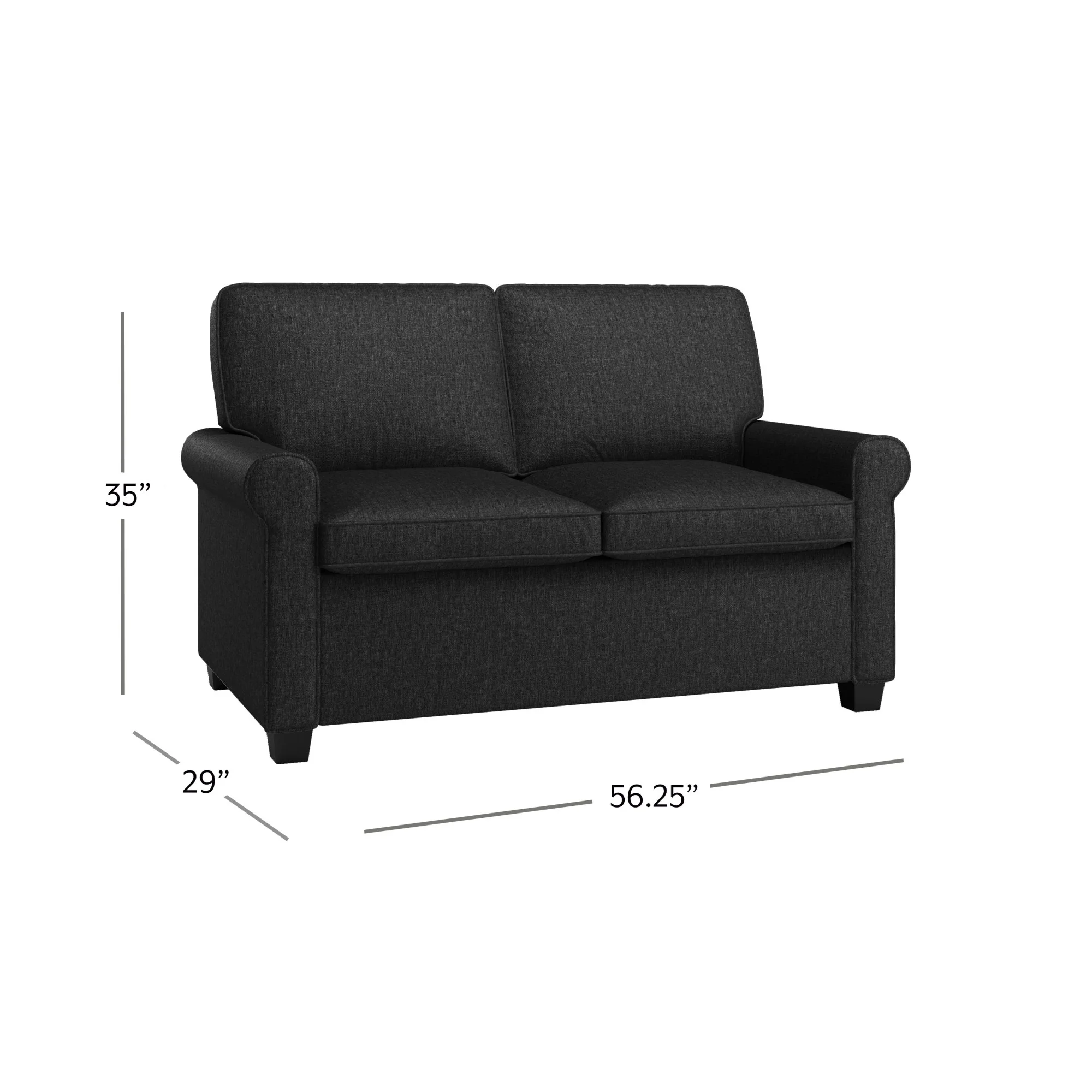 Mainstays Tatum Twin Sleeper Loveseat, Black