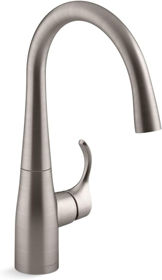 KOHLER 22034-VS Simplice Single-Handle Bar Sink Faucet, Secondary Kitchen Faucet, Bar Faucet, Vibrant Stainless