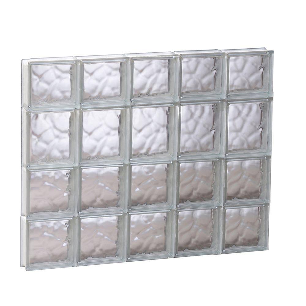 REDI2SET Wavy Pattern Frameless Replacement Glass Block Window (Rough Opening: 29.25-in x 25.5-in; Actual: 28.75-in x 25-in) S30