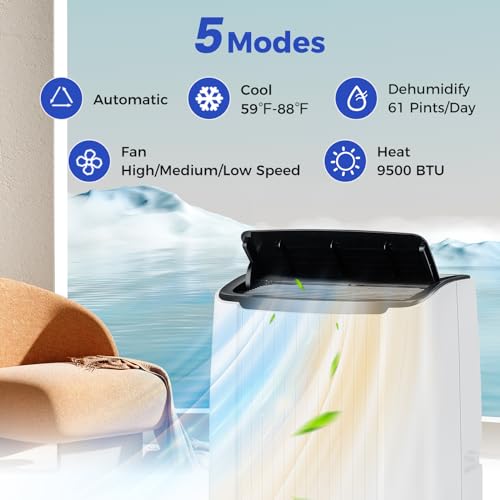 DORTALA Portable Air Conditioner, Smart Floor Standing Quiet 4-in-1 AC Unit with Heater, Fan & Dehumidifier, 24H Timer & APP, Remote Control
