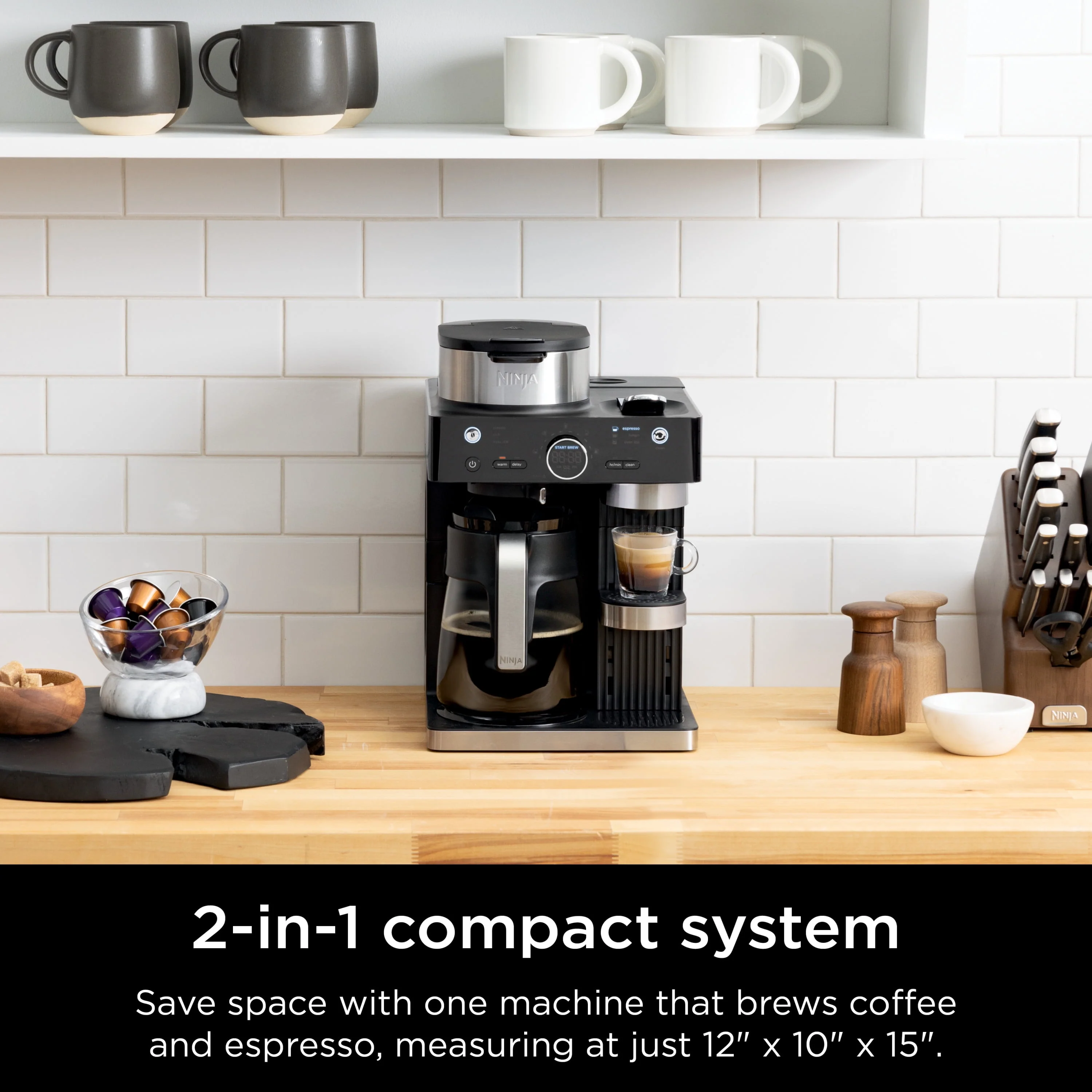 Ninja CFN601 Espresso & Coffee Barista System, Single-Serve Coffee & Nespresso Capsule Compatible
