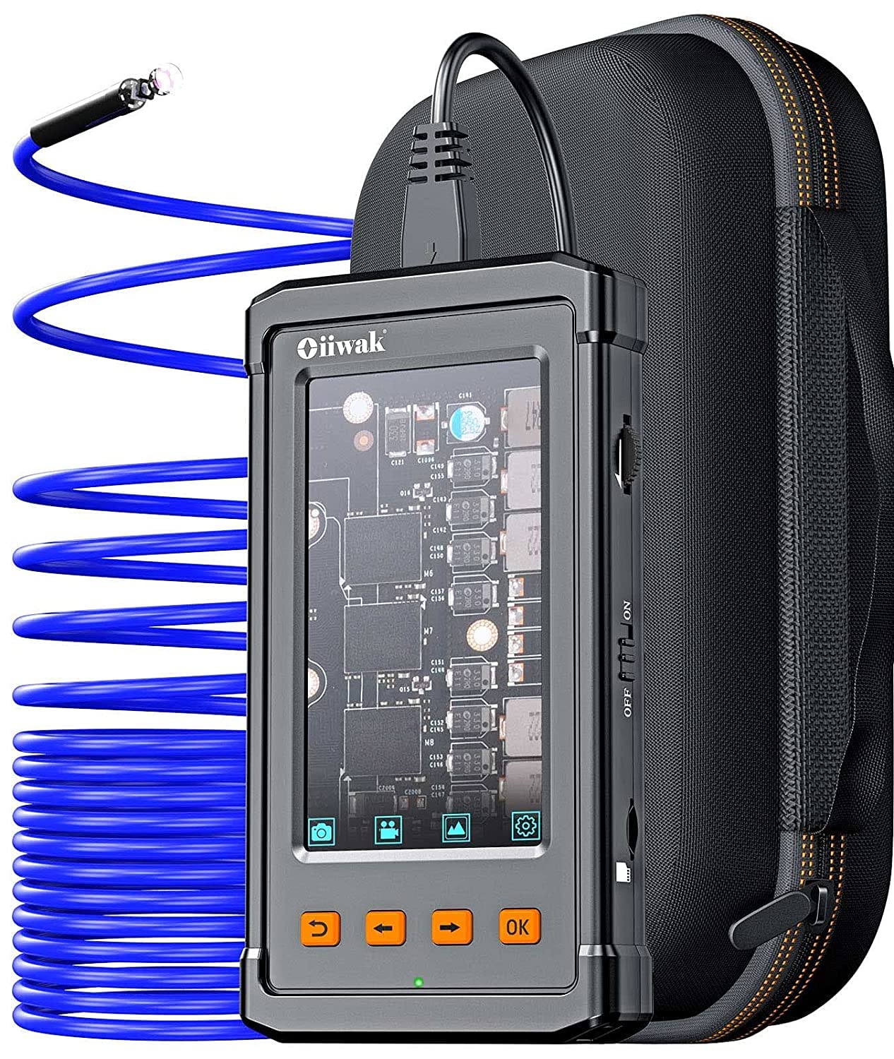 50FT Industrial Endoscope, Oiiwak Borescope Camera for Pipe Sewer Drain Plumbing Inspection 1080P HD 4.3inch LCD Screen Waterproof IP68 Endoscope Snake Camera with 6 LED Lights (15m)