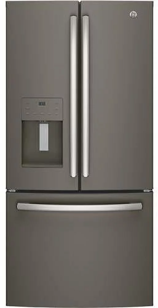"GE Slate GYE18JMLES 33"""" Counter Depth French Door Refrigerator with 17.5 cu. ft. Capacity"
