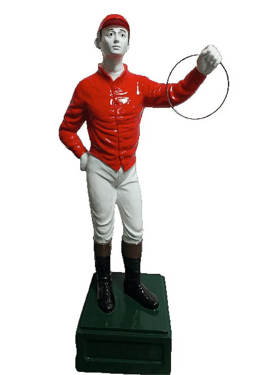Traditional Lawn Jockey Red Shirt Garden Statue