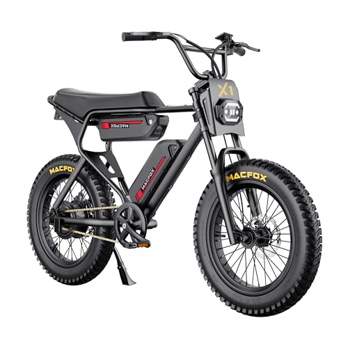 MACFOX X1S 2025 Ebikes for Adults, 750W Electric Bike Wheelie 25 MPH Max Speed, 38 Miles Range(PAS1), 20"x4" Fat Tires, City/School Commuting Electric Bike (UL2849, Class-3)