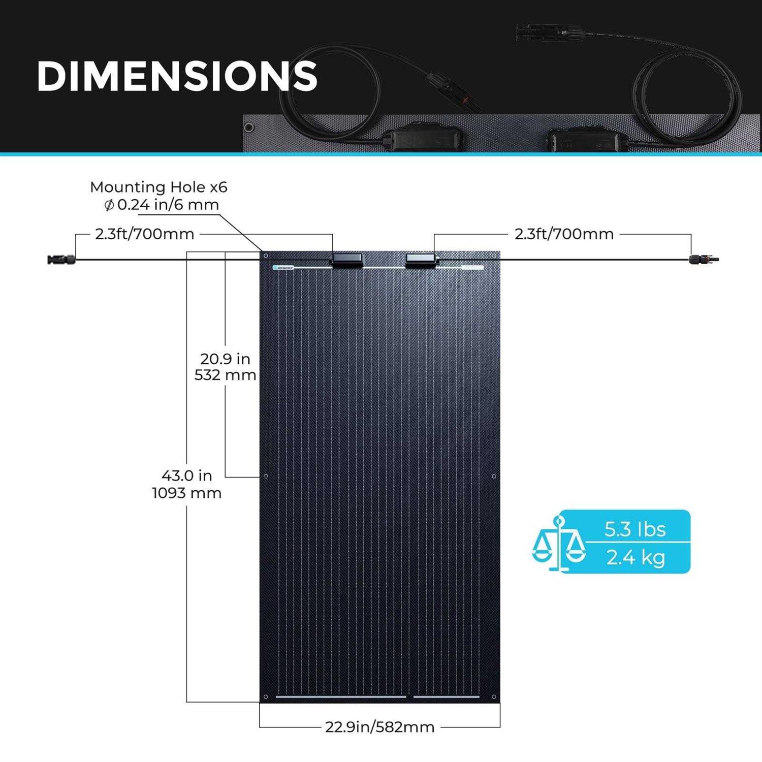 Renogy Black Division 100 Watt Lightweight Monocrystalline Solar Panel - Shop Hardware Tools Online Store