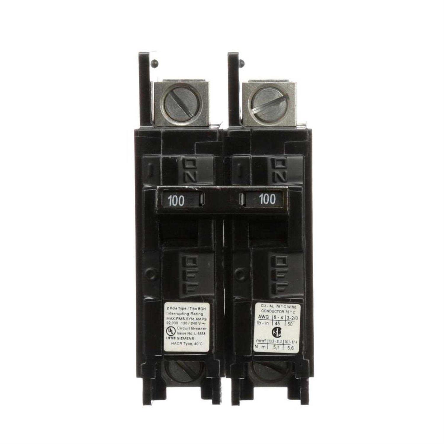 Siemens QP 100-Amp 2-Pole Main Circuit Breaker Q2100P - Shop Hardware Tools Online Store