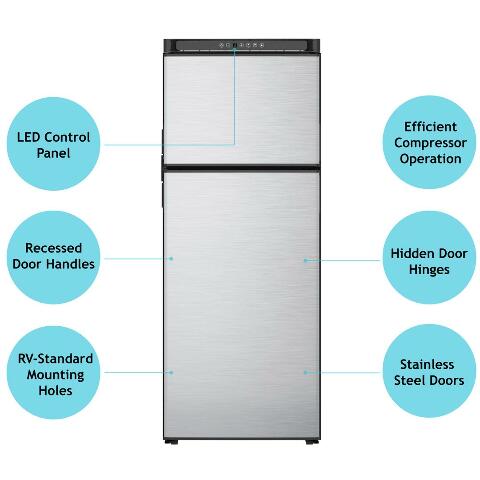 Norcold N10DCSSR 10 Cu Ft Dc Comp Refrig  Rhd Stnless
