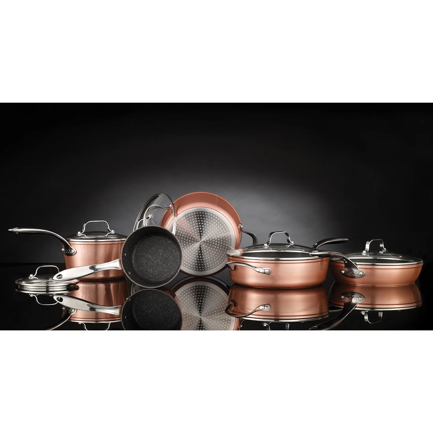 THE ROCK by Starfrit 10 Piece Copper Cookware Set