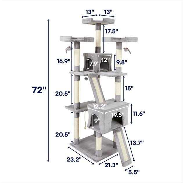 Frisco 72-in Faux Fur Cat Tree Condo