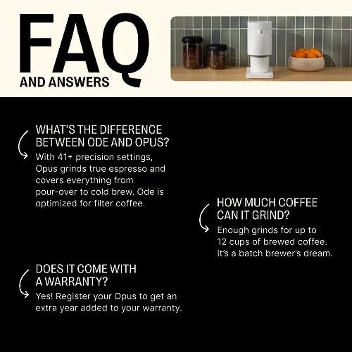 Fellow Opus Conical Burr Coffee Grinder - All Purpose Coffee Grinder Electric - Espresso Grinder with 41 Settings for Espresso, Drip, French Press, & Cold Brew