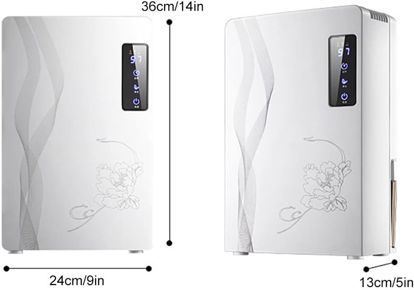 Dehumidifier for Home 74oz/2200ml Small Dehumidifiers for 323 Sq Ft, Quiet Dehumidifiers with Continuous Drain, Dry Clothes Mode, 24HR Timer, Intelligent Humidity Control