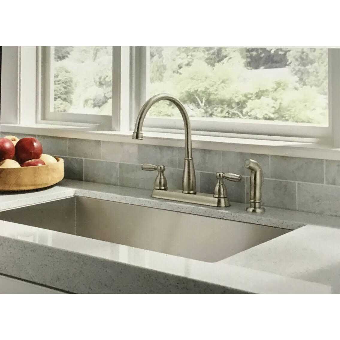 Delta Foundations 2-Handle Standard Kitchen Faucet with Side Sprayer Stainless - Shop Hardware Tools Online Store