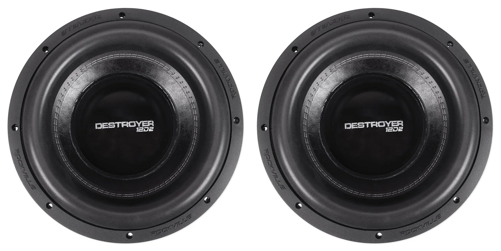 2) Rockville Destroyer 12D2 12" Competition Car Audio Subwoofers USA Voice Coils - Curated Treasures Market