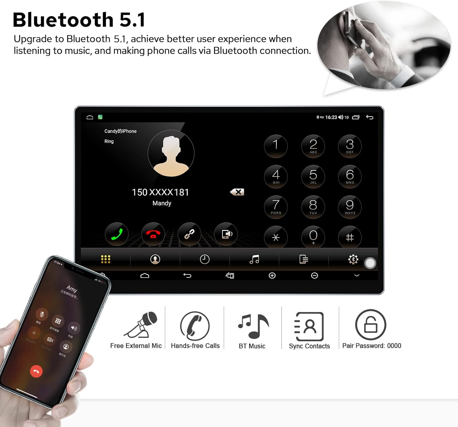 JOYING Carplay Stereo 11.6 Inch Octa Core Double Din Car Stereo Android 10 Navigation Car Stereo With Full-Fit 1920x1080 Screen 8GB+128GB Support Bluetooth 5.1/AM/FM Radio/4G Module/DVR/Back-Up Camera