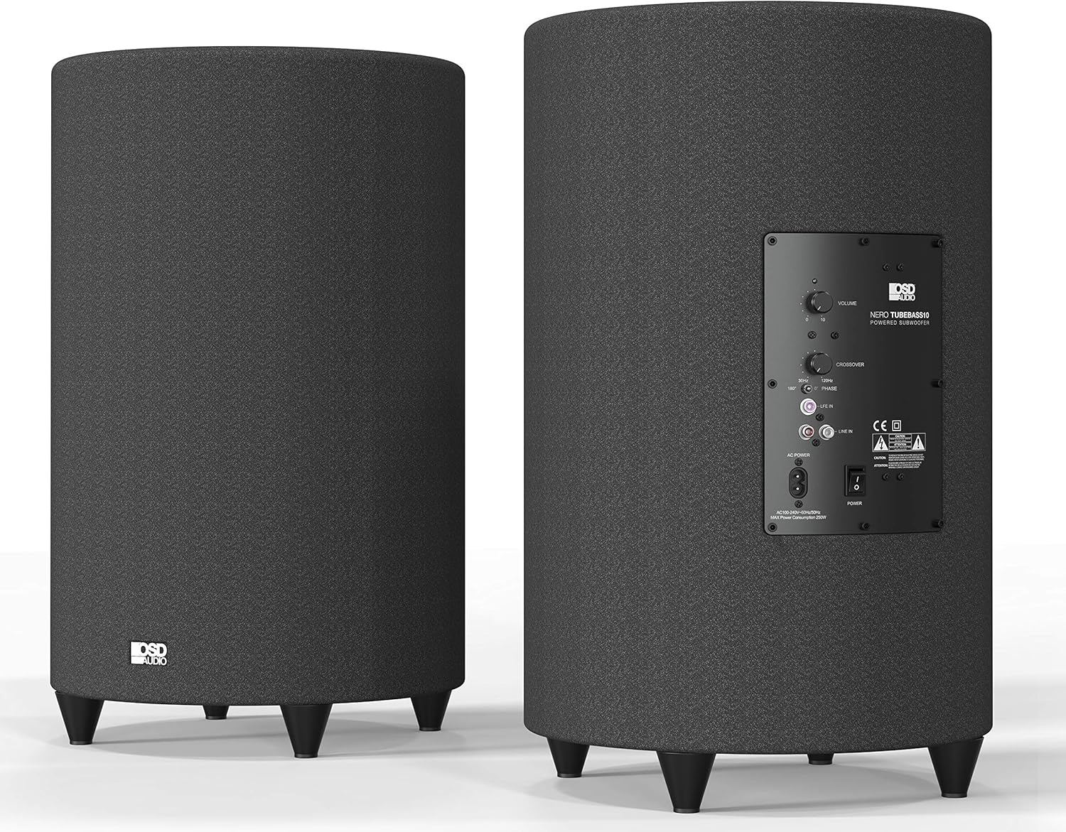 OSD Audio 400W Ported Cylinder Cabinetry Home Theater Subwoofer, Nero Tubebass-10