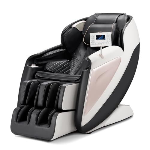 VEVOR Massage Chair, 4D Full Body Zero Gravity Recliner with SL Track, Yoga Stretch, AI Voice Control, Heat, Foot Roller, Retractable Pedal, 36 Airbags, LCD, Armrest Controls, Rolling Base