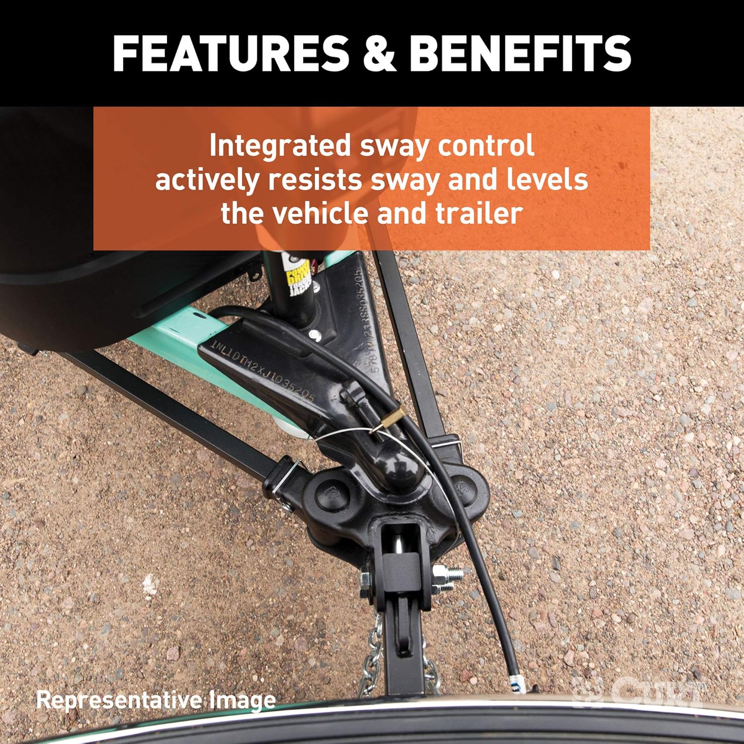 CURT 17499 TruTrack 4P Weight Distribution Hitch with 4x Sway Control, Up to 8K, 2-Inch Shank