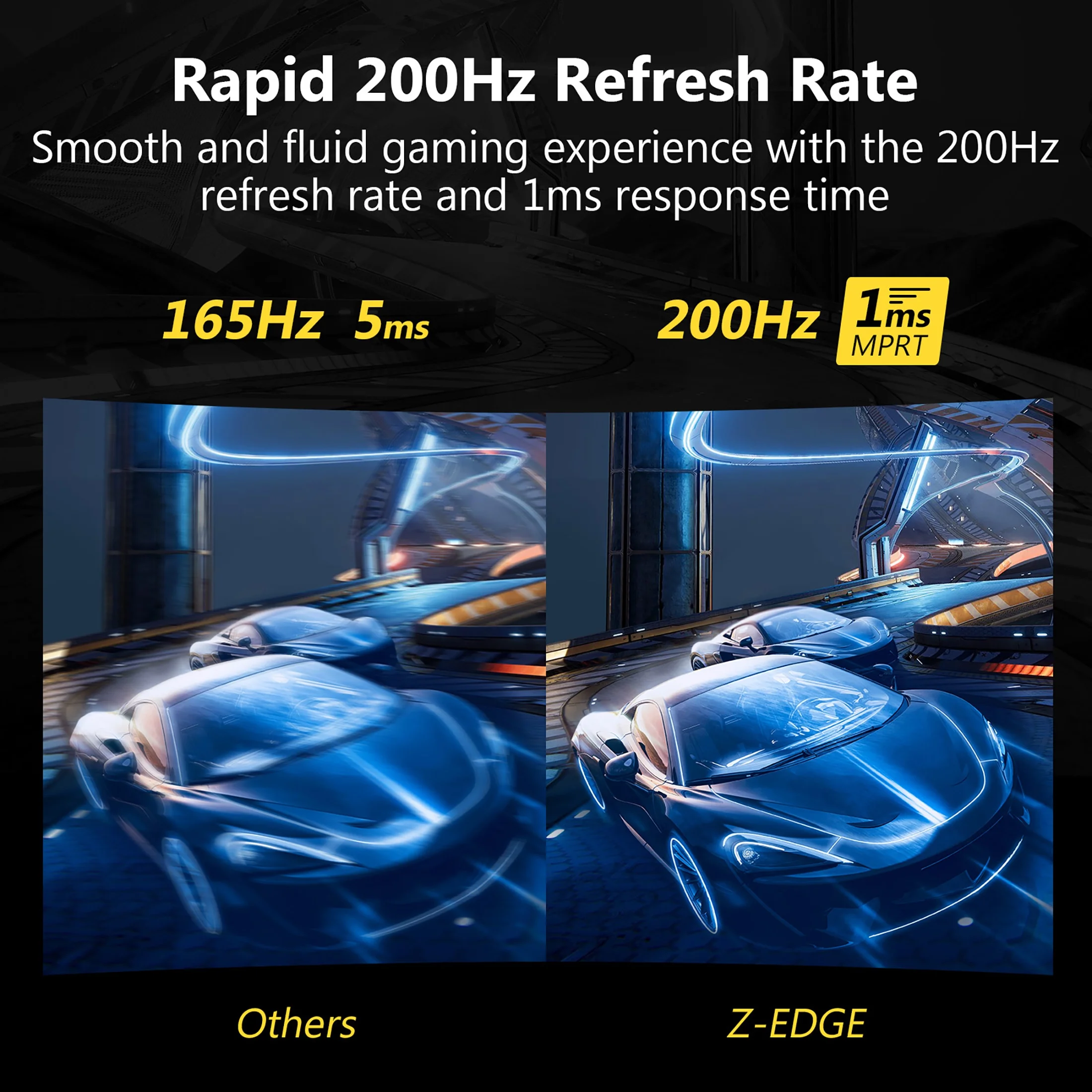 Z-EDGE UG27 27-Inch LED Curved Gaming Monitor 200Hz(DP) 144Hz(HDMI) 1ms Full HD 1920x1080 HDMI DP Port