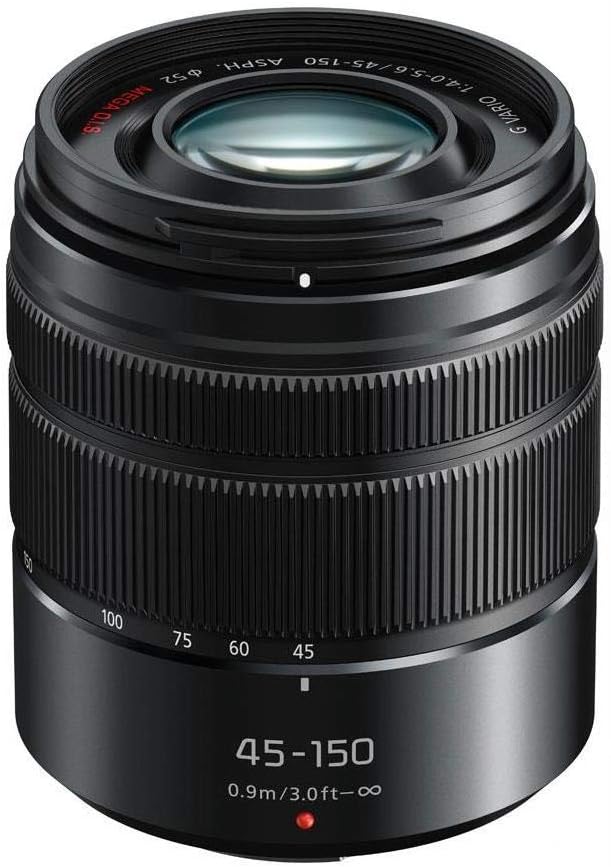 Panasonic Lumix G Vario 45-150mm f/4.0-5.6 ASPH Lens for G Series Cameras, Matte Black - Bundle with Filter Kit, Capleash II, Cleaning Kit