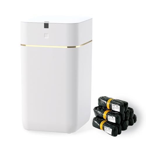 Airdeer Automatic Trash Can, Self Sealing and Self-Changing Smart Trash Can, Motion Sensor, Touchless Garbage can with lid for Kitchen Bathroom Bedroom Office, 6 Refill Bag Rings