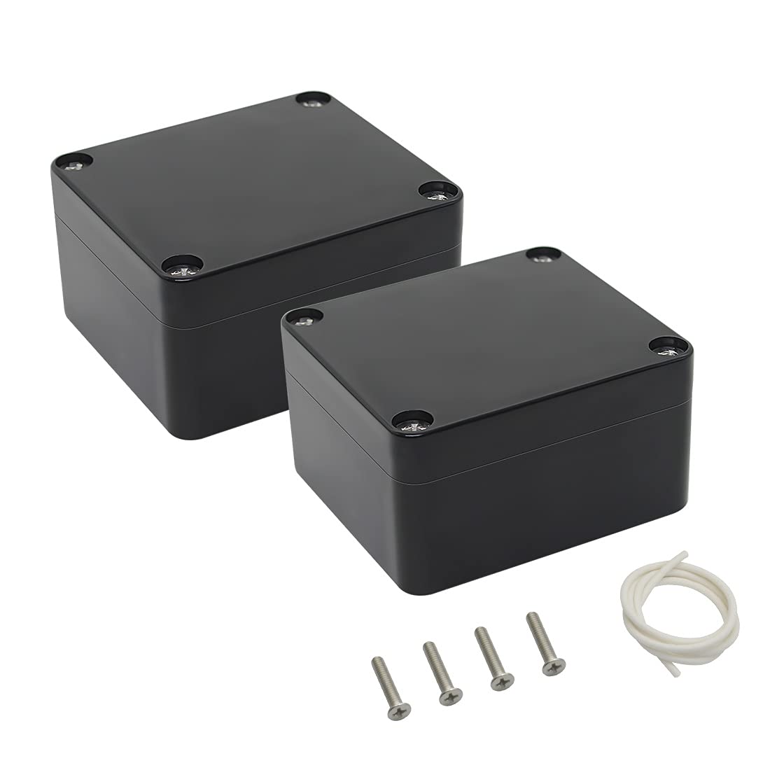 LeMotech ABS Plastic Electrical Project Case Power Junction Box, Project Box Black 10.4" x 7.2" x 3.7" (263 x 182 x 95 mm)(Pack of 1)