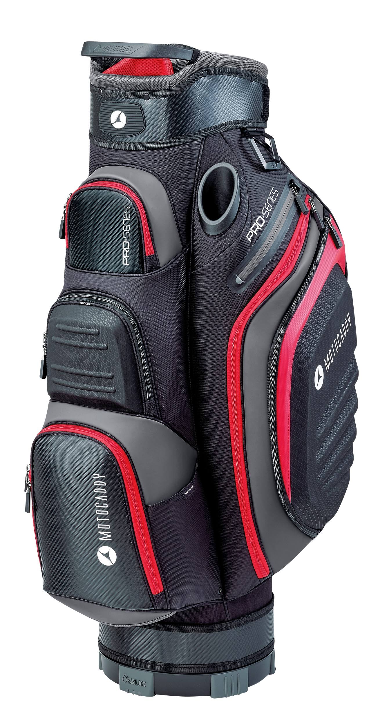 Motocaddy Pro Series Cart Bag, Black/Red