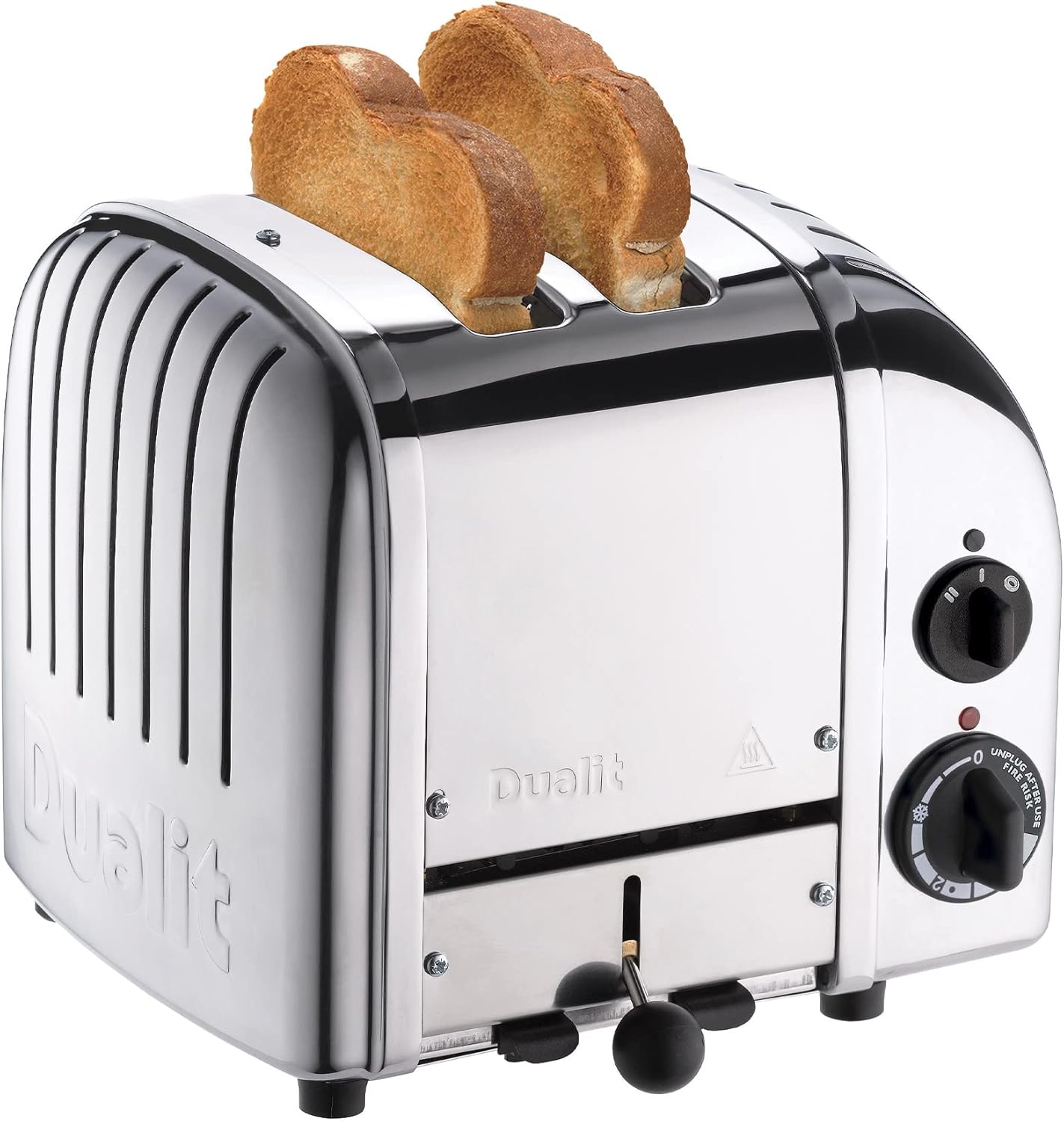 Dualit 2 Slice Toaster and 1.7L Kettle Bundle - Chrome Toaster, Polished Stainless Steel Kettle with Black Trim