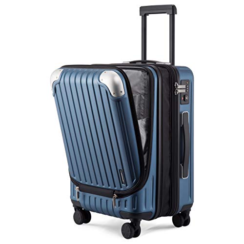 LEVEL8 Grace Carry on Luggage Airline Approved, 20 Inch Expandable Hardside Suitcases with wheels, Abs+Pc Harshell Spinner Luggages with Tsa Lock, Red