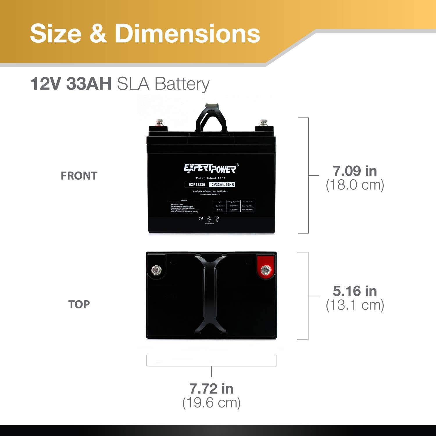ExpertPower 12v 33ah Rechargeable Deep Cycle Battery [EXP1233 ] Pack of 2