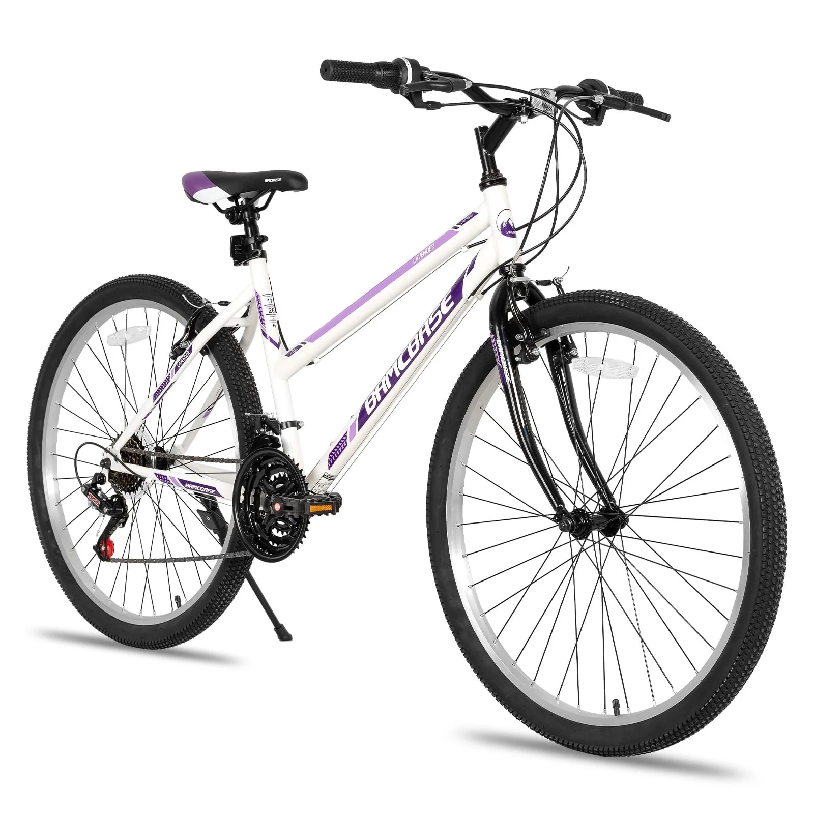 Hiland 24 26 inch Mountain Bike for Men Women, 21 Speeds MTB Bicycle for Adult Youth