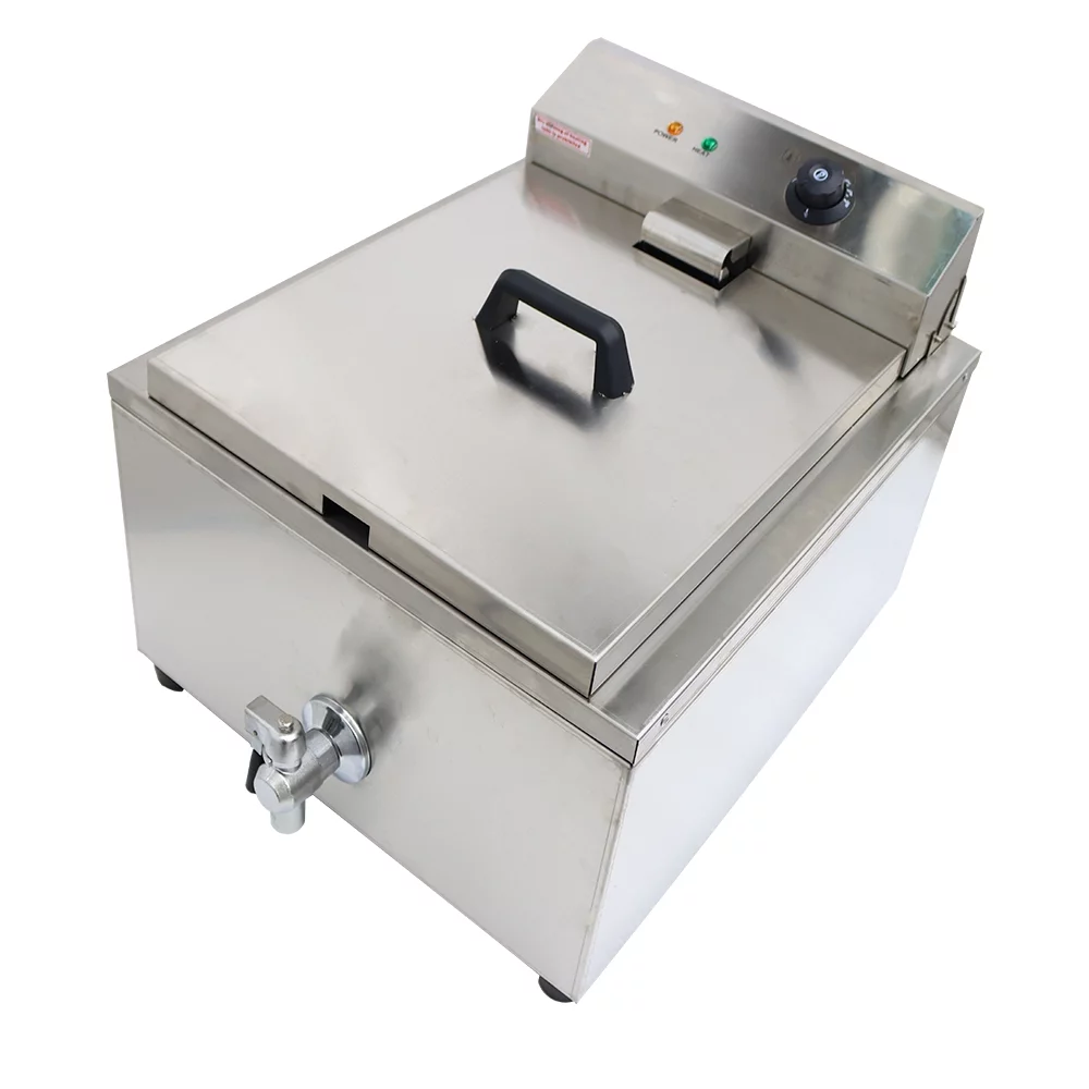 INTBUYING Funnel Cake Fryer Commercial Stainless Steel Countertop Fryer Restaurant Kitchen Shallow Funnel Cake Fryer