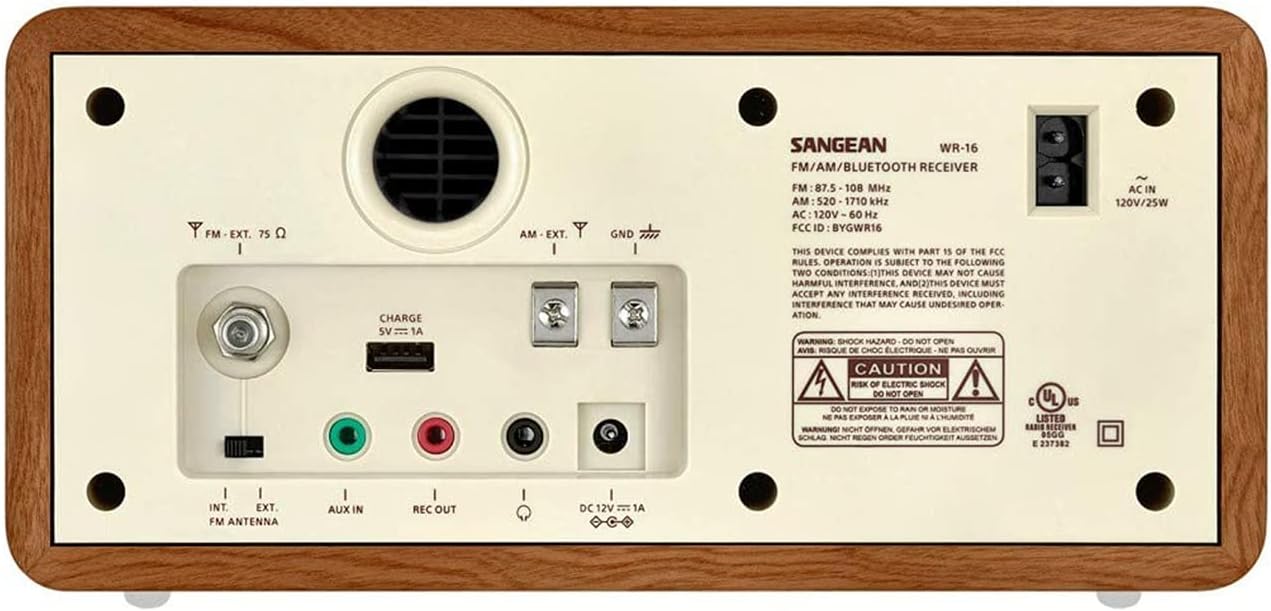 Sangean RA50562 Am and Fm Bluetooth Wooden Cabinet Radio, Multicolor