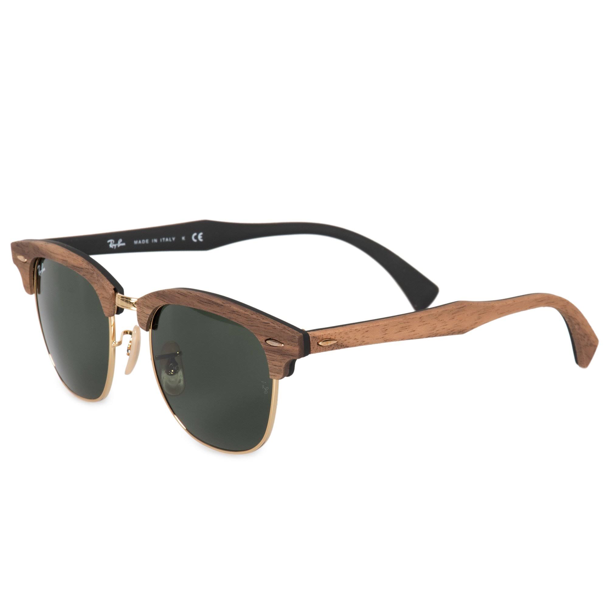 Ray-Ban Clubmaster Wood Sunglasses, RB3016M - Black/Green