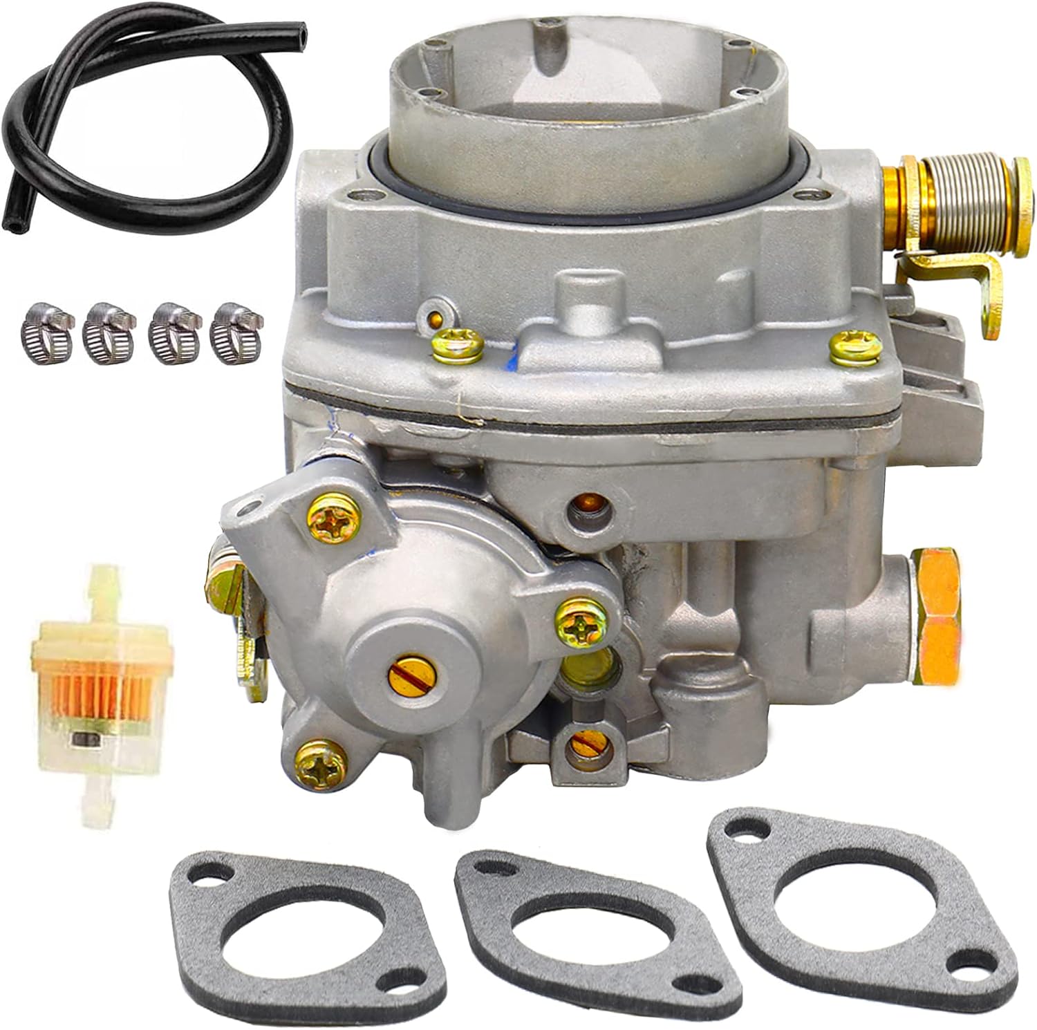 154-0733 Carburetor 146-0660 Carburetor 146-0697 Carburetor with Accelerator Pump Replacement for Onan P220G-I/11546H carb Replace 146-0659 (with 3 gasket,60CM fuel lines) Pack of 2