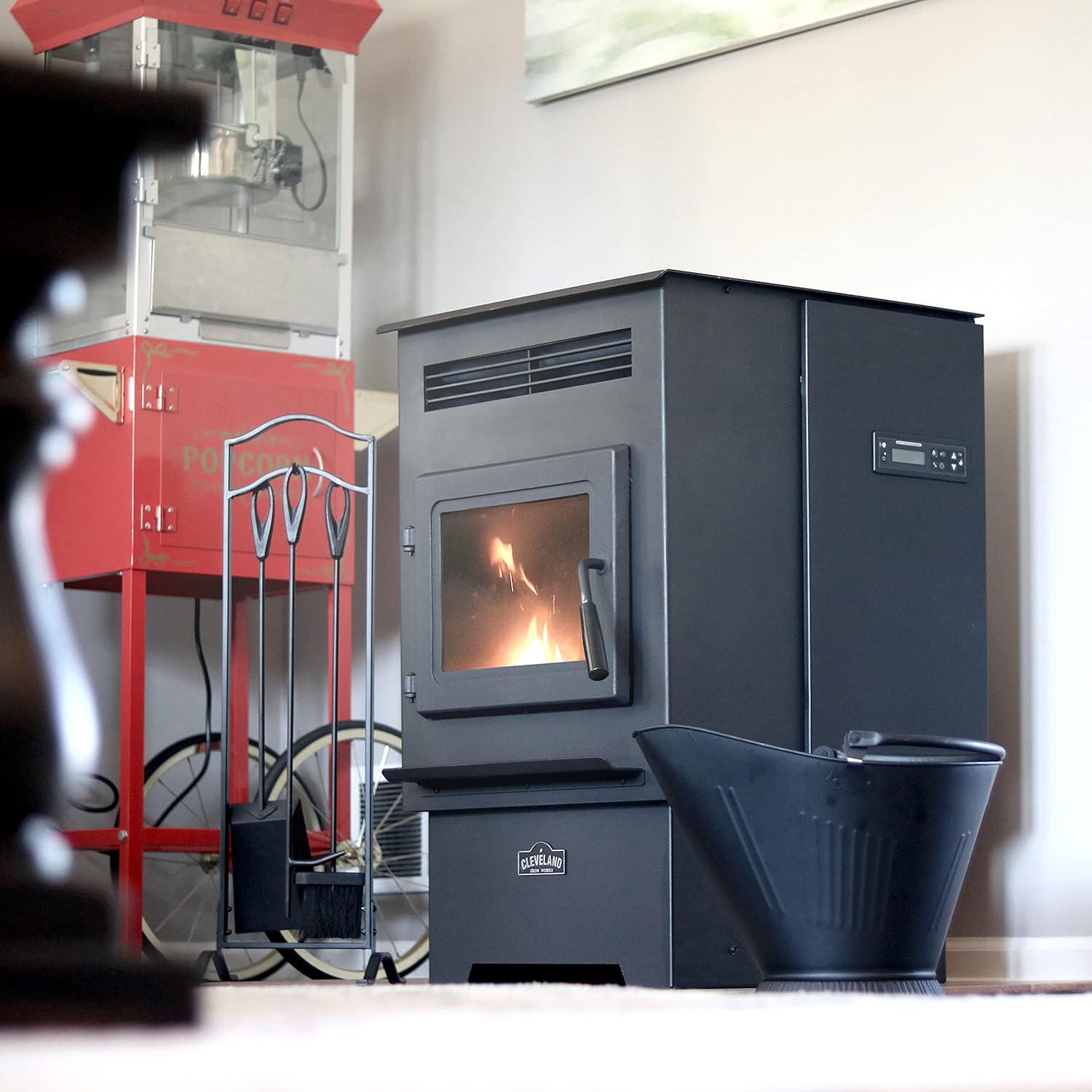 PS60W-CIW Medium Pellet Stove, WiFi Enabled, One Size, Black