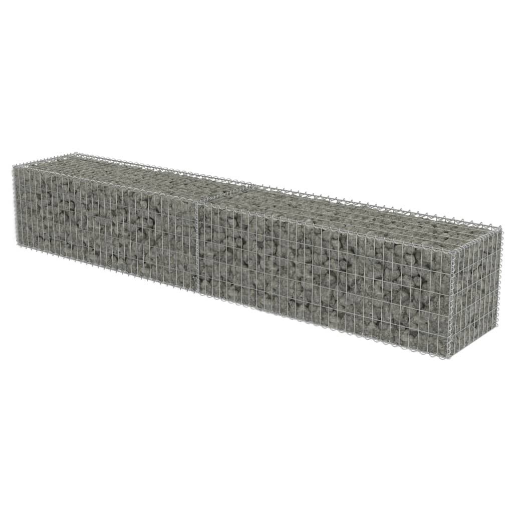 vidaXL Gabion Wall with Covers Galvanized Steel - 118x22x19.7x22x59x22