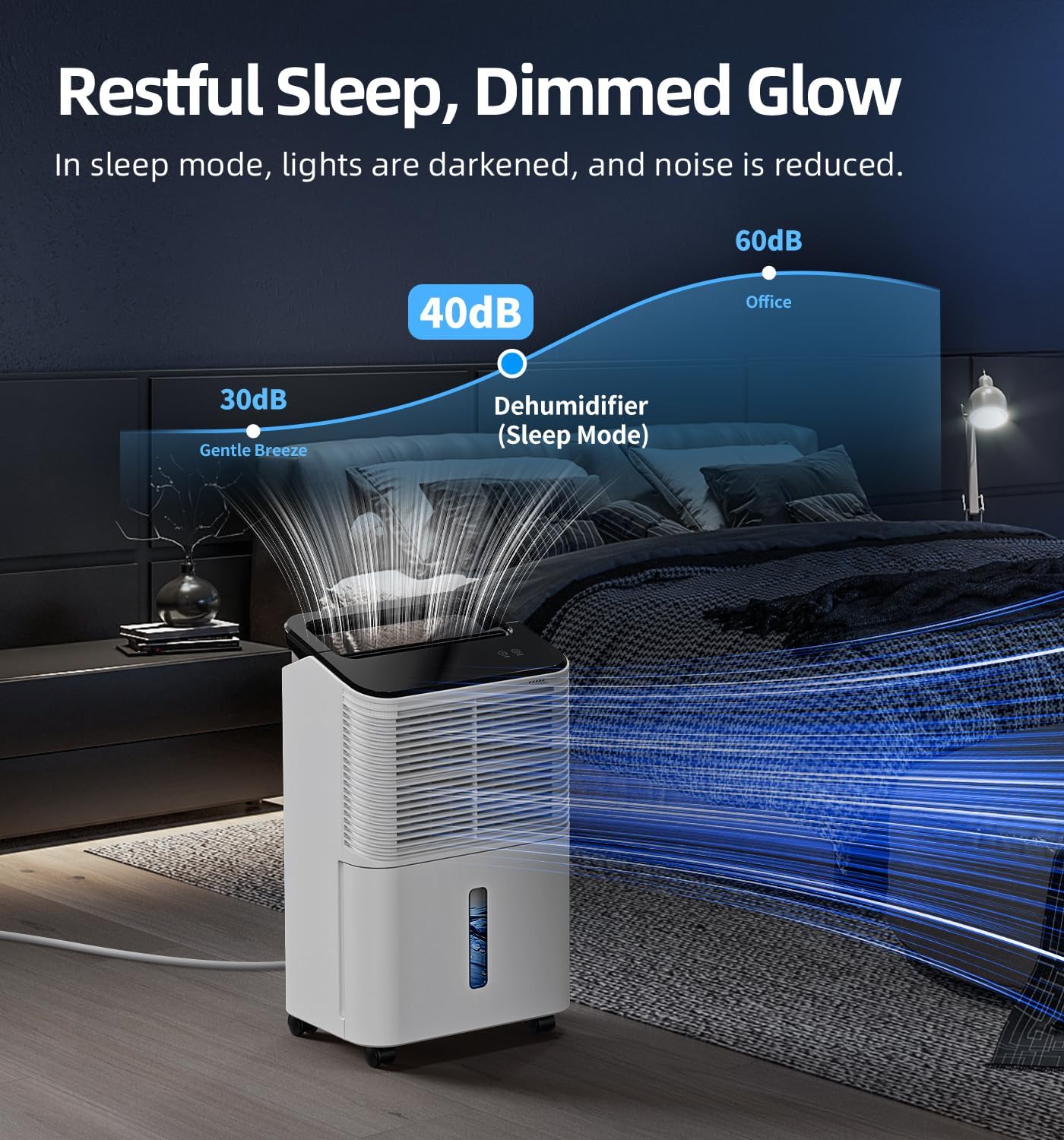 TABYIK 30 Pint Dehumidifier for Basement, with Drain Hose for Large Bedroom Bathroom, with Auto Humidity Control, 24H Timer
