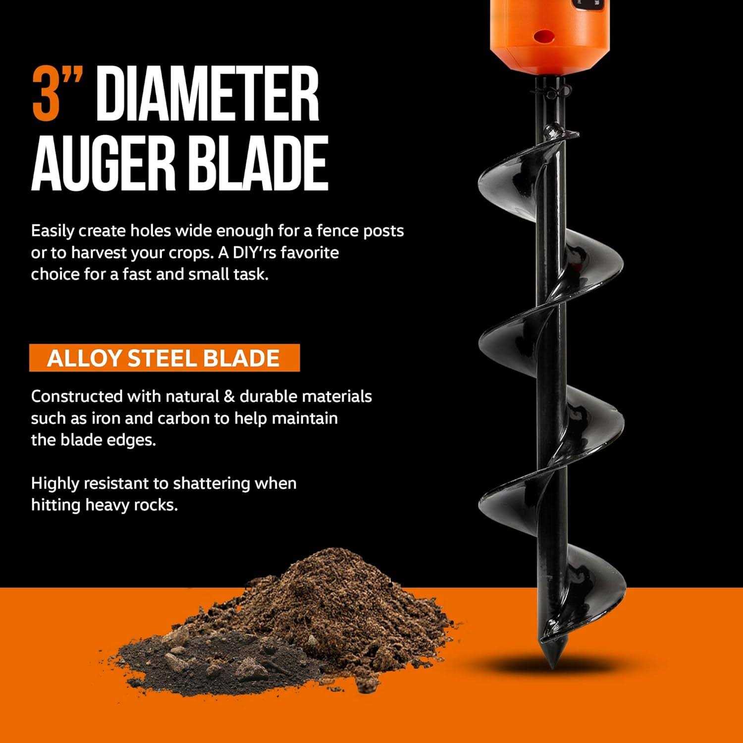 SuperHandy Electric Earth Auger 20V 4Ah Battery GUT141 - Shop Hardware Tools Online Store
