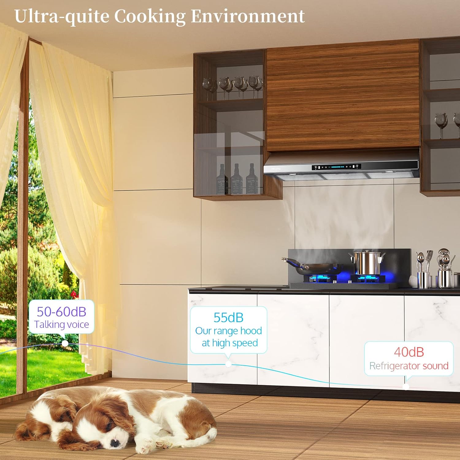 36 Inch Under Cabinet Range Hood with 900-CFM, 4 Speed Gesture Sensing&Touch Control Panel, Stainless Steel Kitchen Vent