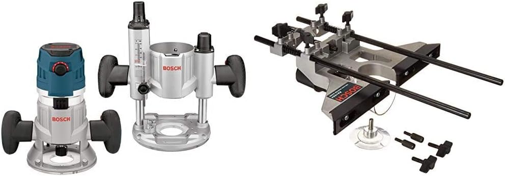 BOSCH MRC23EVSK Combination Router - 15 Amp 2.3 Horsepower Corded Variable Speed Combination Plunge & Fixed-Base Router Kit with Hard Case