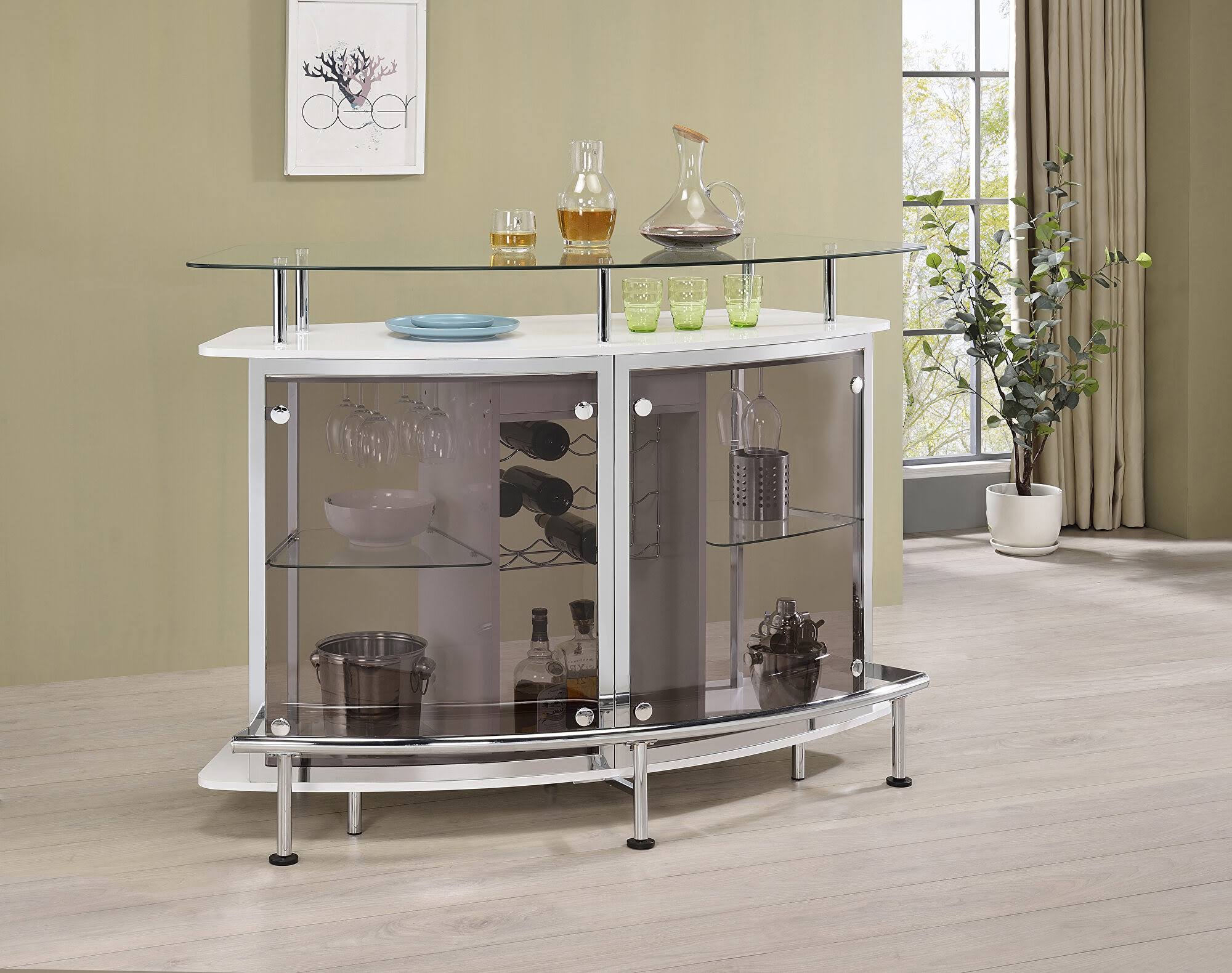 White Bar Unit from Coaster Furniture