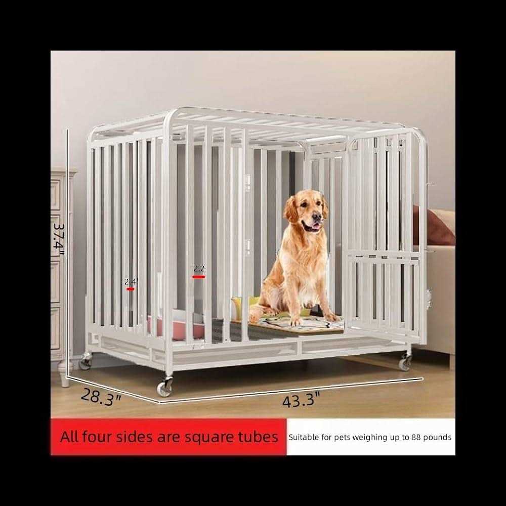 PEIPOOS Dog crates Heavy Duty Dog Crate for Large Dogs 43 Inches for Medium and Large Dogs Easy Cleaning Pet Cage - Pet Supplies online store